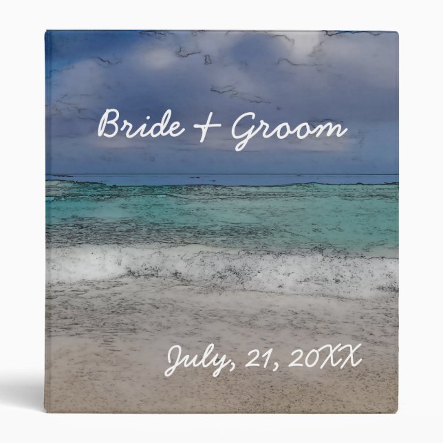 Beach Wedding Picture Album Binder (Front)