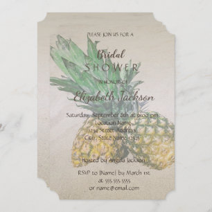Beach Wedding Pineapple Bridal Shower Invitation