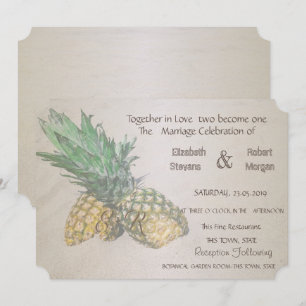 Beach Wedding Pineapple Invitation