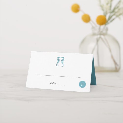 Beach Wedding Place Cards with Meal Choice