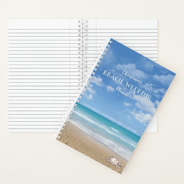 Beach Wedding Planner Notebook with your name (Inside)