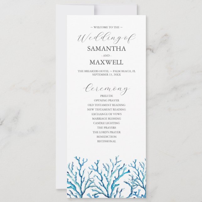 Beach Wedding Program (Front)