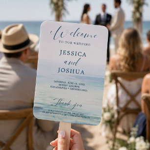 Beach Wedding Program Fan
