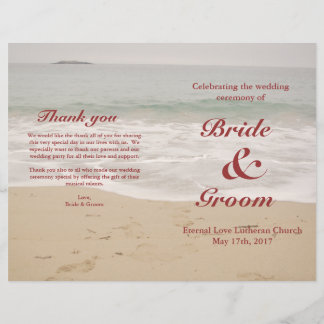 Beach Wedding Program:  Sandy Beach