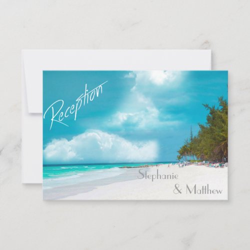 Beach Wedding Reception Card