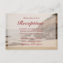 Beach Wedding Reception Cards - Rocky Beach