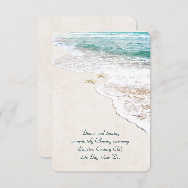 Beach Wedding Reception Invite (Front/Back)