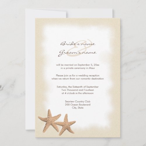 Beach Wedding Reception Only Invitations