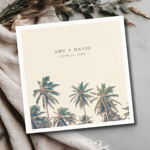 Beach Wedding Reception Palm Tree Personalized Napkins