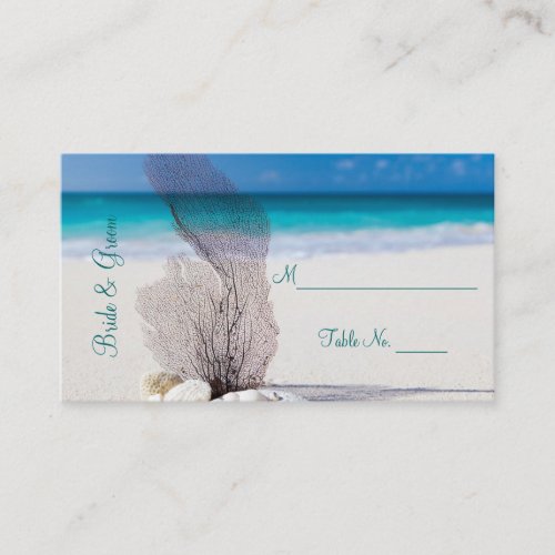 Beach Wedding Reception Place Card Setting Cards Business Cards
