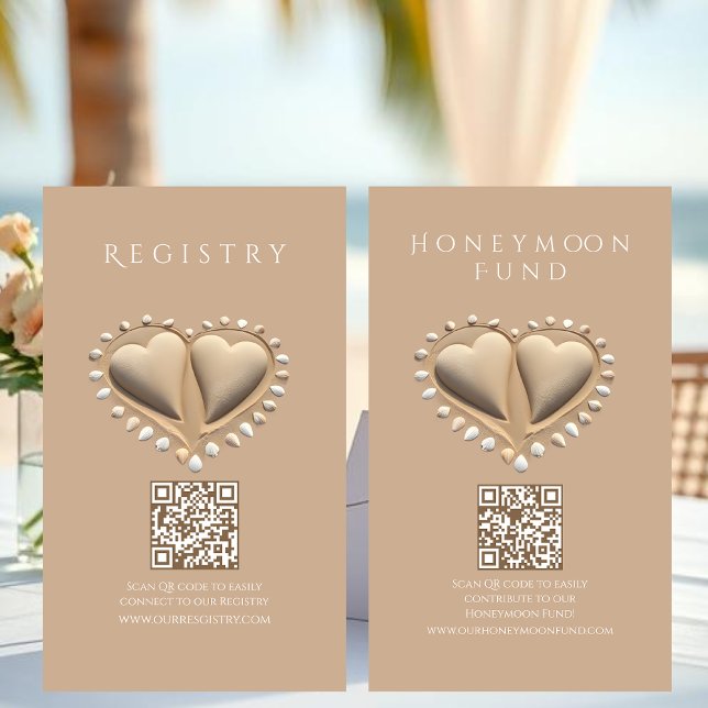 Beach Wedding Registry and Honeymoon Fund Business Card (Beach Wedding Registry and Honeymoon Fund Business Card )