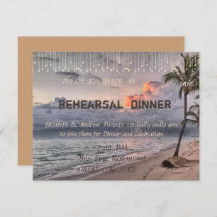 Beach Wedding Rehearsal Dinner Invitation