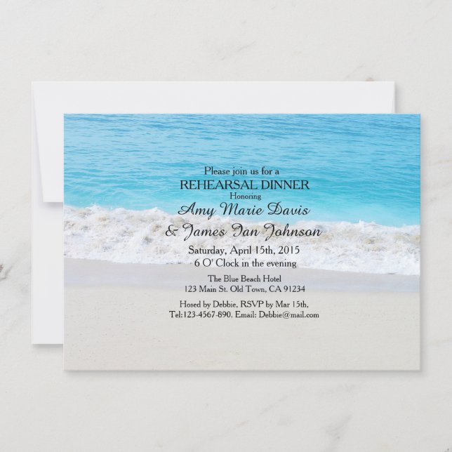 Beach wedding rehearsal dinner invites beach1 (Front)