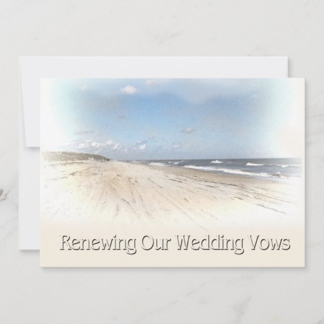Beach Wedding Renewing Vows Invitation (Front)