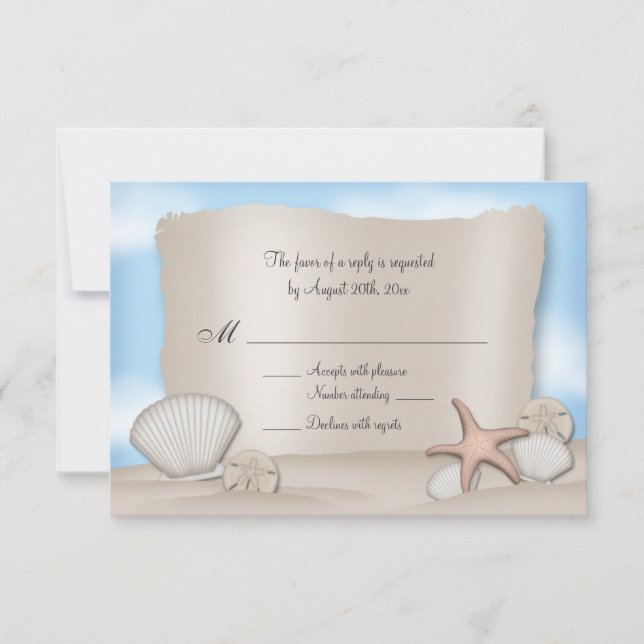 Beach Wedding Reply Cards (Front)