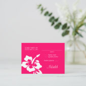 Beach Wedding Response Cards Hibiscus Pink (Standing Front)