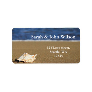 beach wedding,return address label