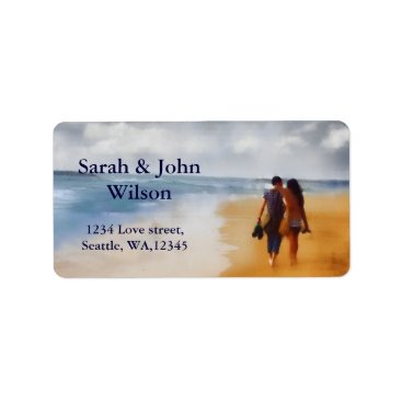 beach wedding,return address label