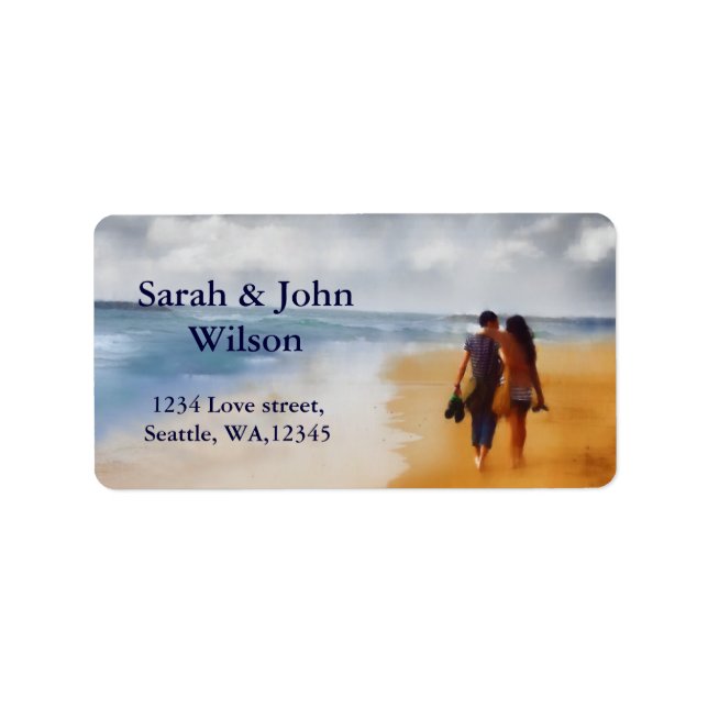 beach wedding,return address label (Front)