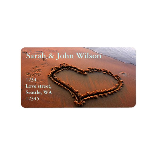 beach wedding,return address label (Front)