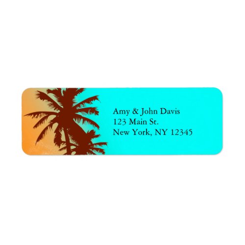 Beach wedding return address labels