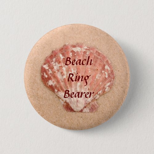 Beach Wedding Ring Bearer Button