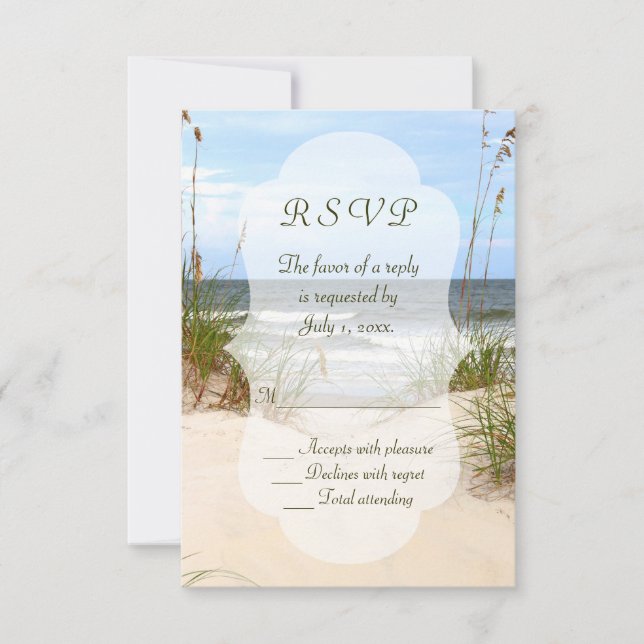 Beach Wedding RSVP Card (Front)