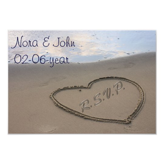 beach wedding RSVP standard 3.5 x 5 Card
