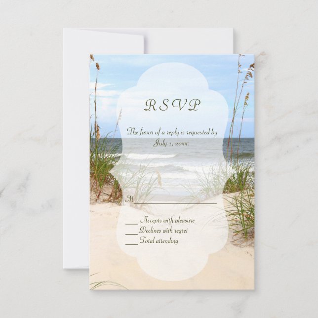 Beach Wedding RSVP's RSVP Card (Front)