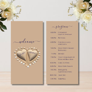 Beach Wedding Sand Hearts Wedding Program
