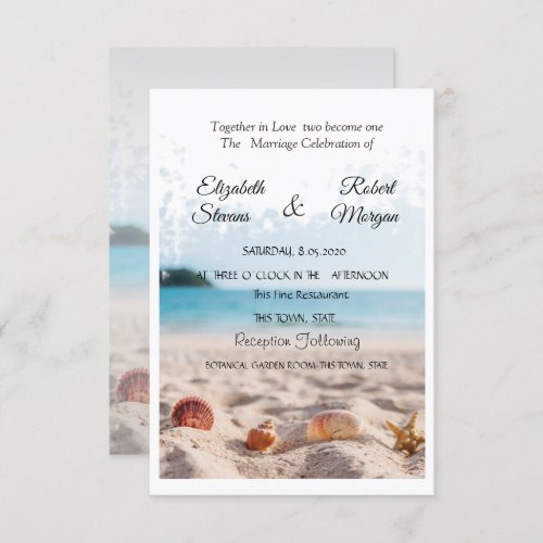 Beach WeddingSandSeashells Invitation