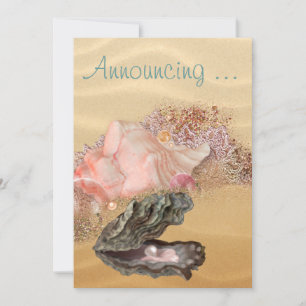 Beach Wedding Sandy Shore Invitation