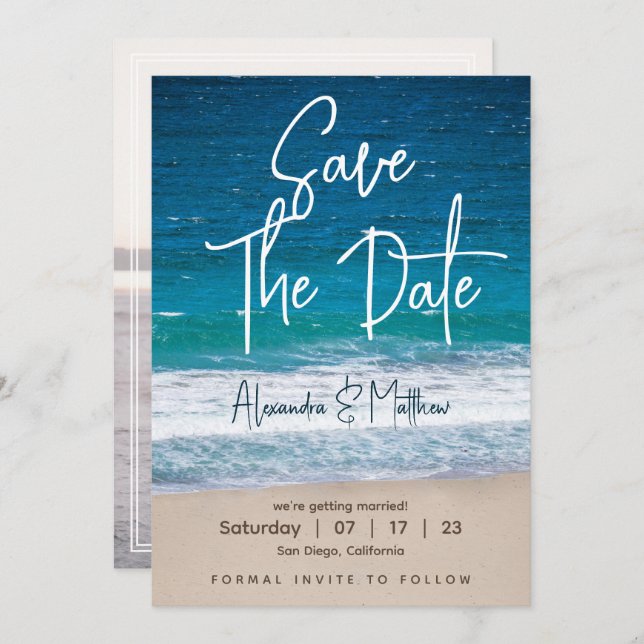 Beach Wedding Save The Date (Front/Back)