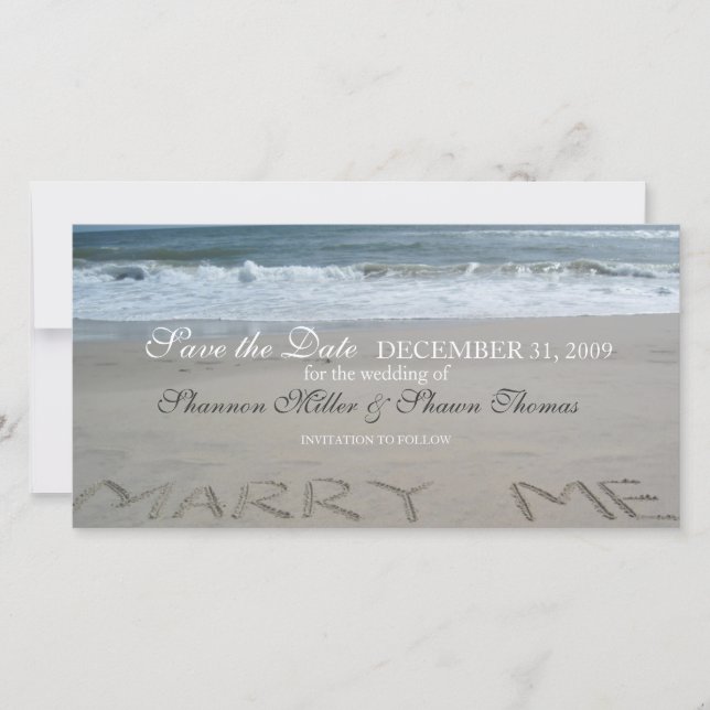Beach Wedding Save the Date Announcement (Front)