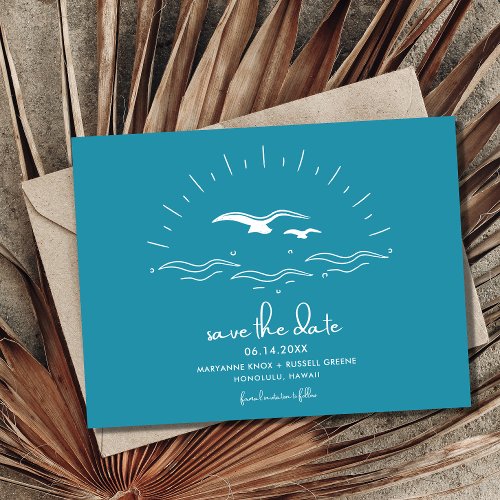 Beach Wedding Save the Date  Announcement Postcard