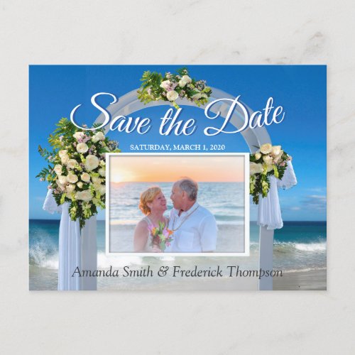 Beach Wedding  Save the Date Announcement Postcard