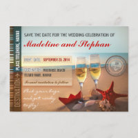 beach wedding save the date cards