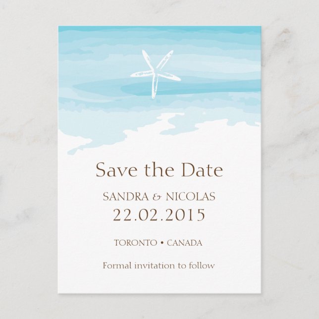 Beach Wedding Save the date ı Postcard (Front)