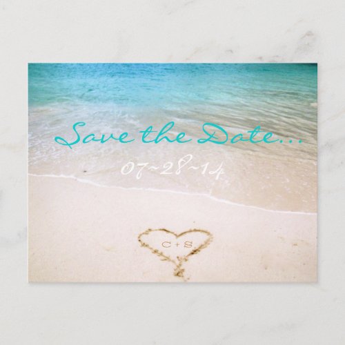 Beach Wedding Save the Date Invitation Postcard