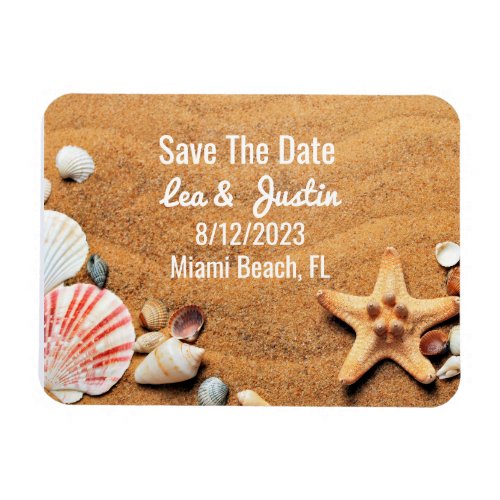 Beach Wedding Save the Date  Magnet