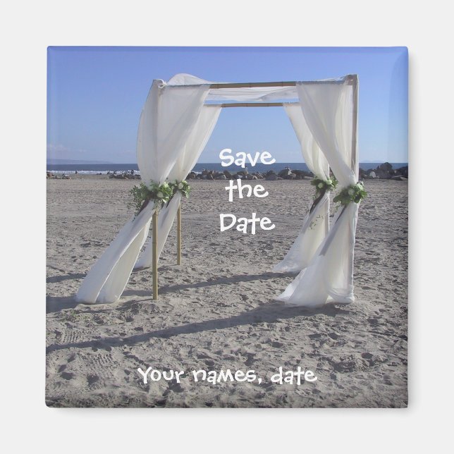 Beach Wedding Save the Date Magnet (Front)