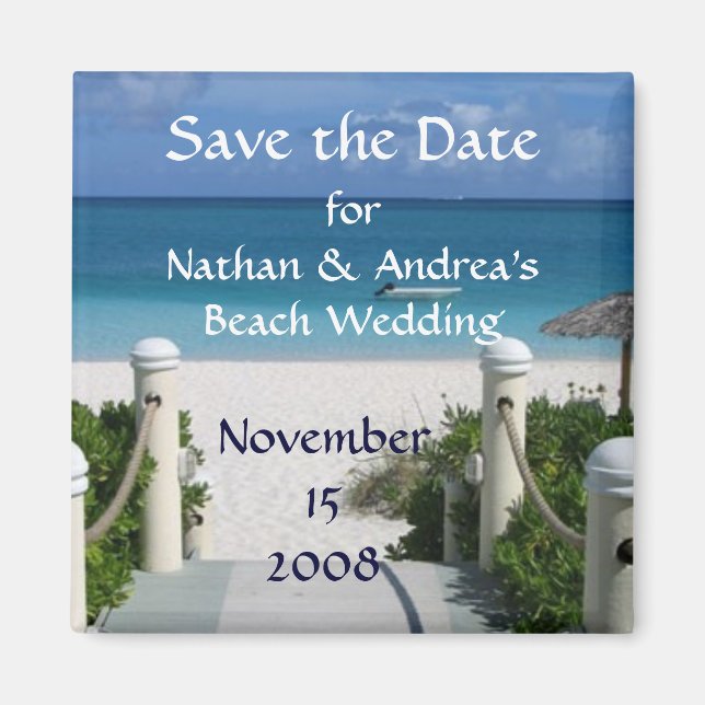 Beach Wedding "Save the Date" Magnet (Front)