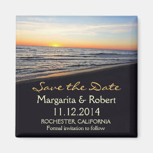 beach wedding save the date magnets