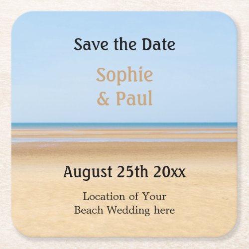 Beach Wedding Save The Date Paper Coaster