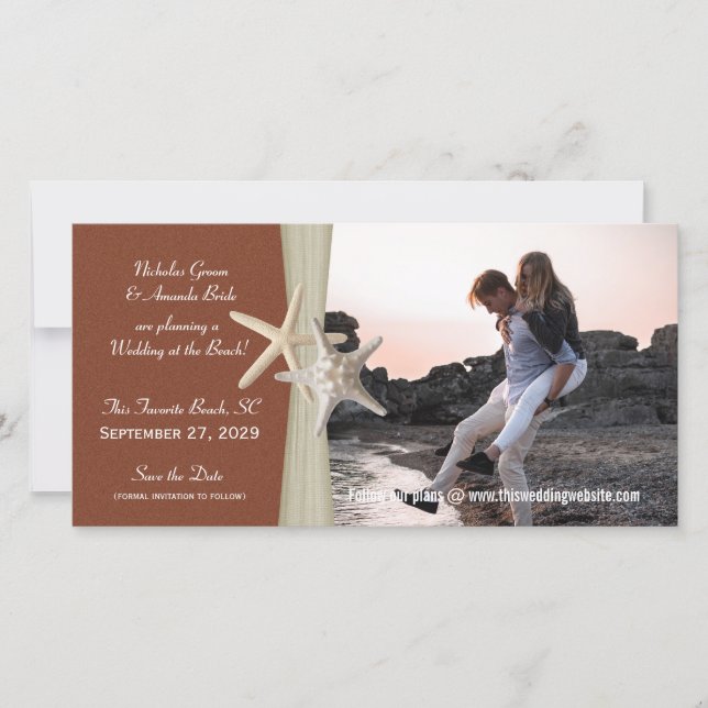 Beach Wedding Save the Date Photo (Front)