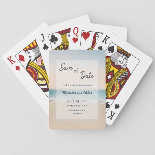 Beach Wedding Save the Date  Playing Cards