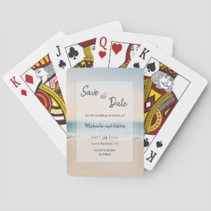 Beach Wedding Save the Date Poker Cards