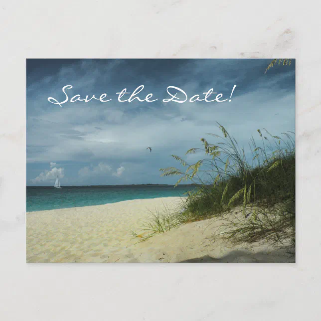 Beach Wedding Save the Date Postcard Zazzle
