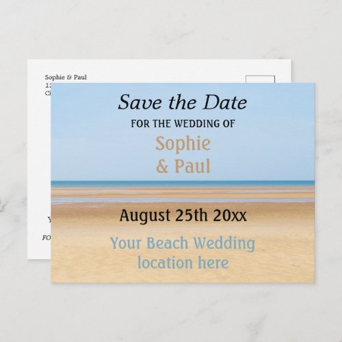 Beach Wedding Save the Date Postcard