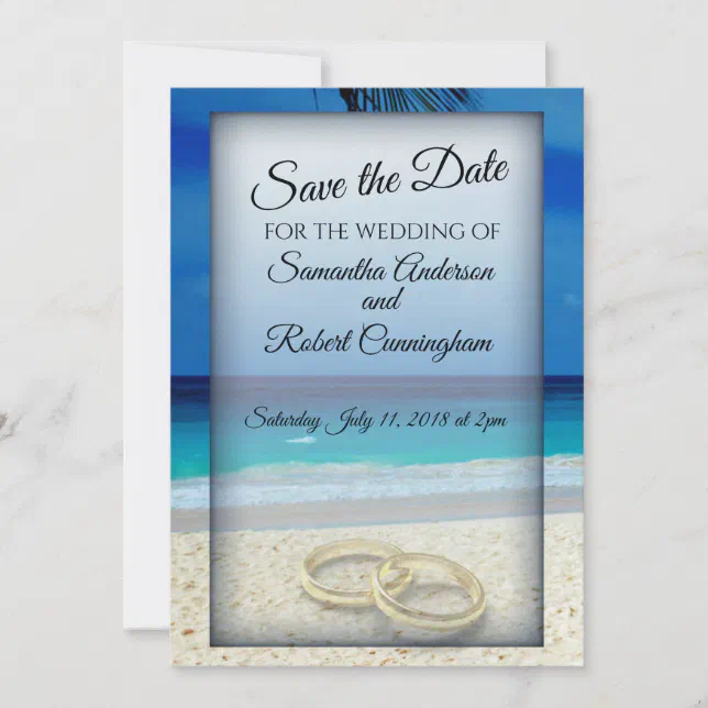 Beach Wedding Save The Date Postcard Zazzle